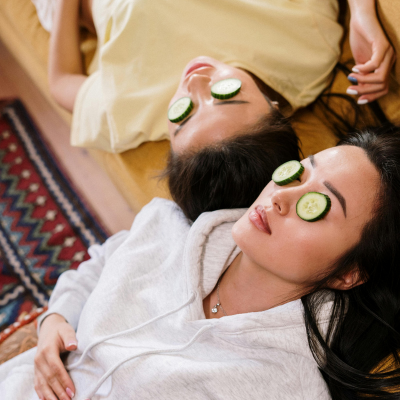 Placing cucumber slices over your eyes as part of home remedies for under-eye dark circles